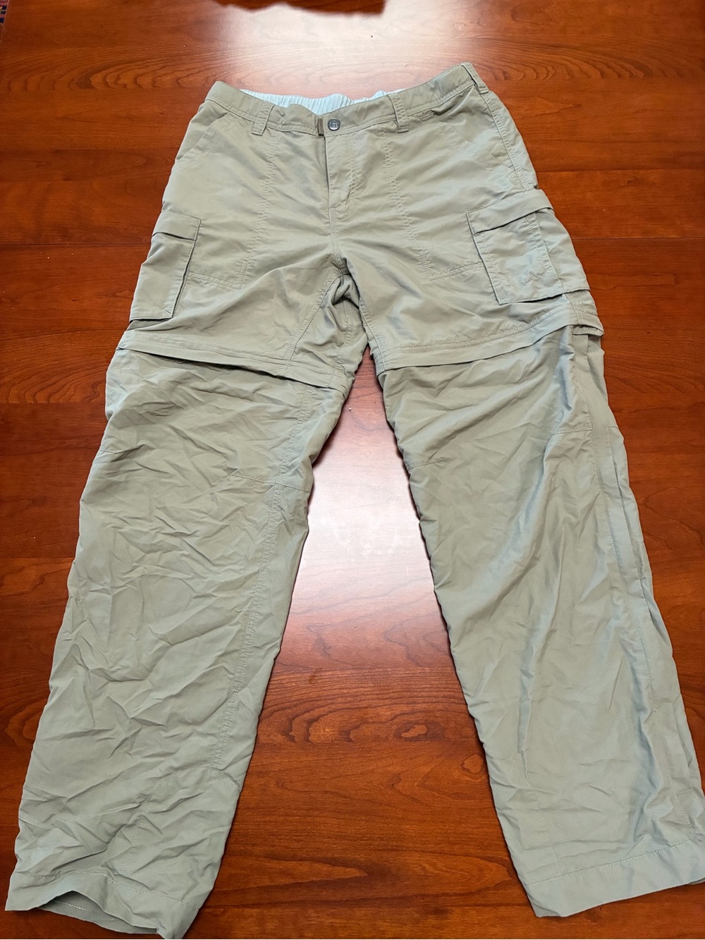 REI Women’s Size 10 Convertible Zip-Off Hiking Cargo Pants Khaki Nylon